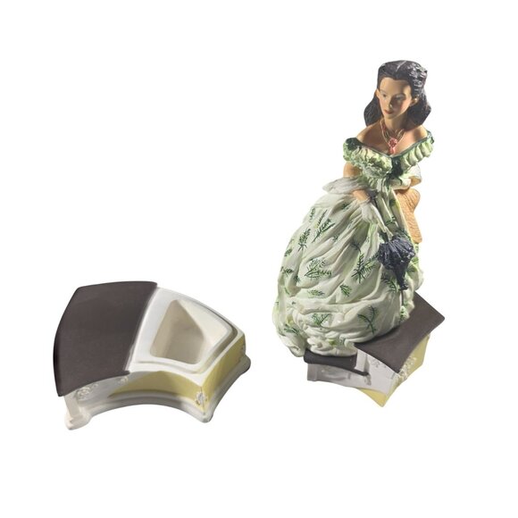Vtg Gone With The Wind Scarlett Figurine Music Box Taras Theme trinket holder - Picture 5 of 7